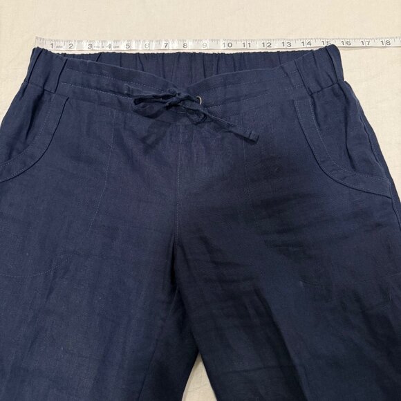 Athleta Linen Ankle‎ Pant Navy Blue Size 6 - Picture 9 of 9